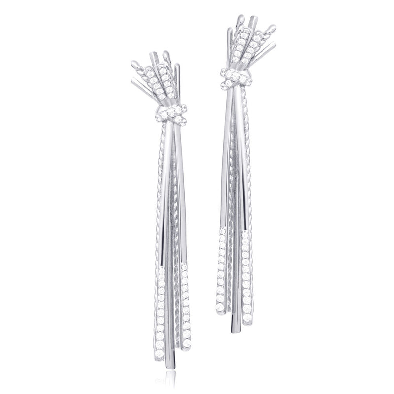 The Bow Long Drop Earrings  -Silber - Limited Edition