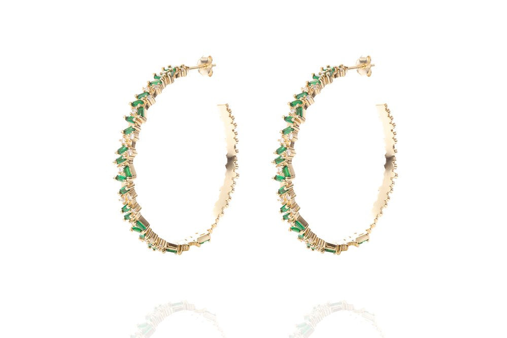 LORA BIG HOOPS - Emerald Grün/ Gold - LIMITIERT
