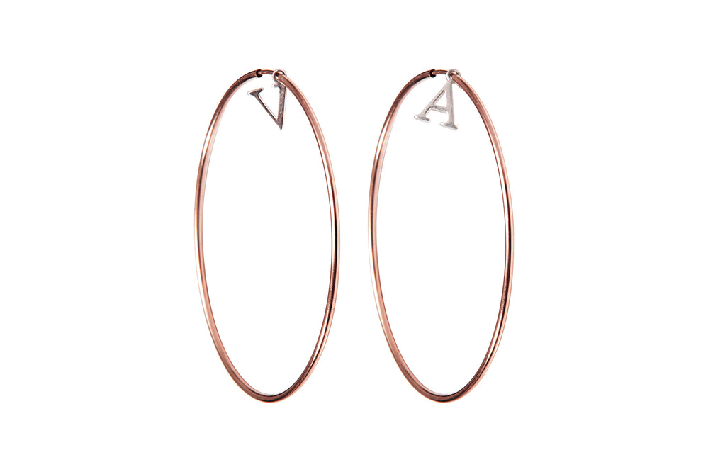 INITIAL HOOPS - Creole mit Initialen - Roségold/ Silber - CLASSYANDFABULOUS JEWELRY