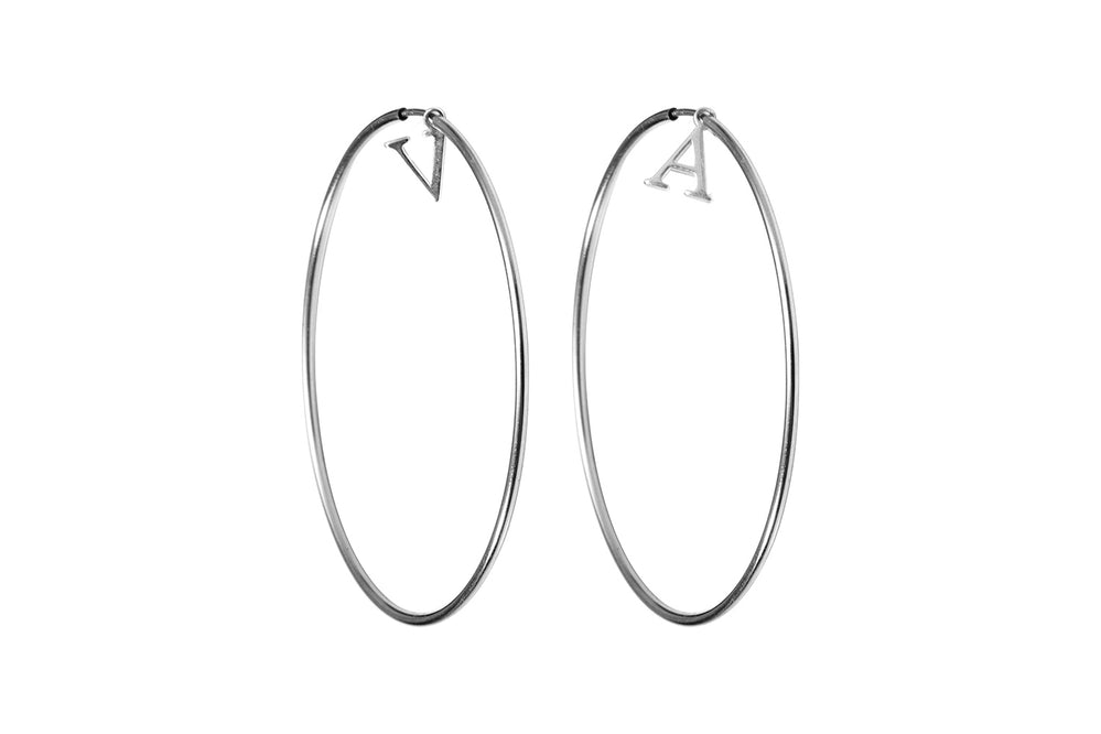 INITIAL HOOPS - Creole mit Initialen - Silber - CLASSYANDFABULOUS JEWELRY