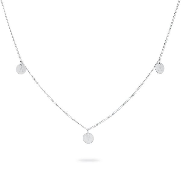 CARA FAMILY INITIAL NECKLACE - Kette mit 3-5 gravierbaren Medaillon Anhängern - Silber - CLASSYANDFABULOUS JEWELRY
