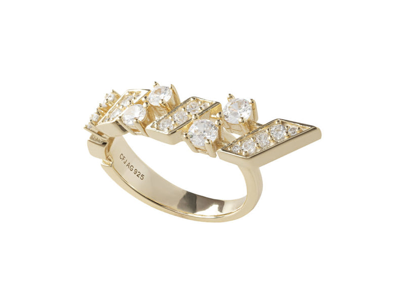 Fifth Avenue 2-Finger Ring - Gold