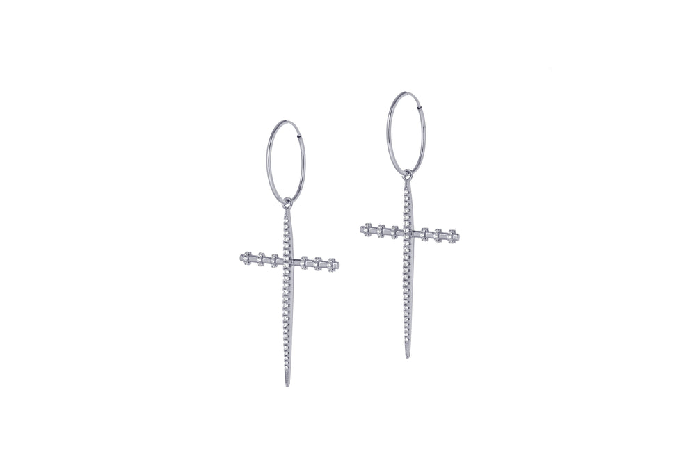 ALIX - THE EXCLUSIVE GM CROSS HOOPS - SILBER