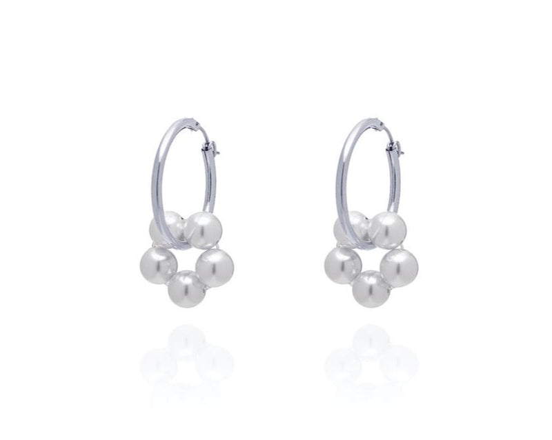 ABSOLUT AZALEA Pearl Earring - Maxi Hoops -Silber/ Pearl