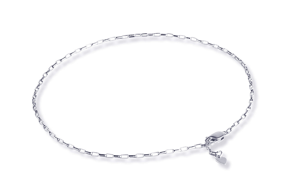 EVELIN MINI FLAT Anklet - Zartes Fusskettchen - Silber