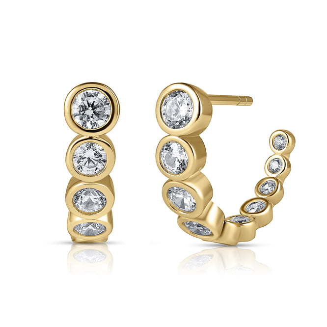Oseana Diamond Curve Earrings - Gold