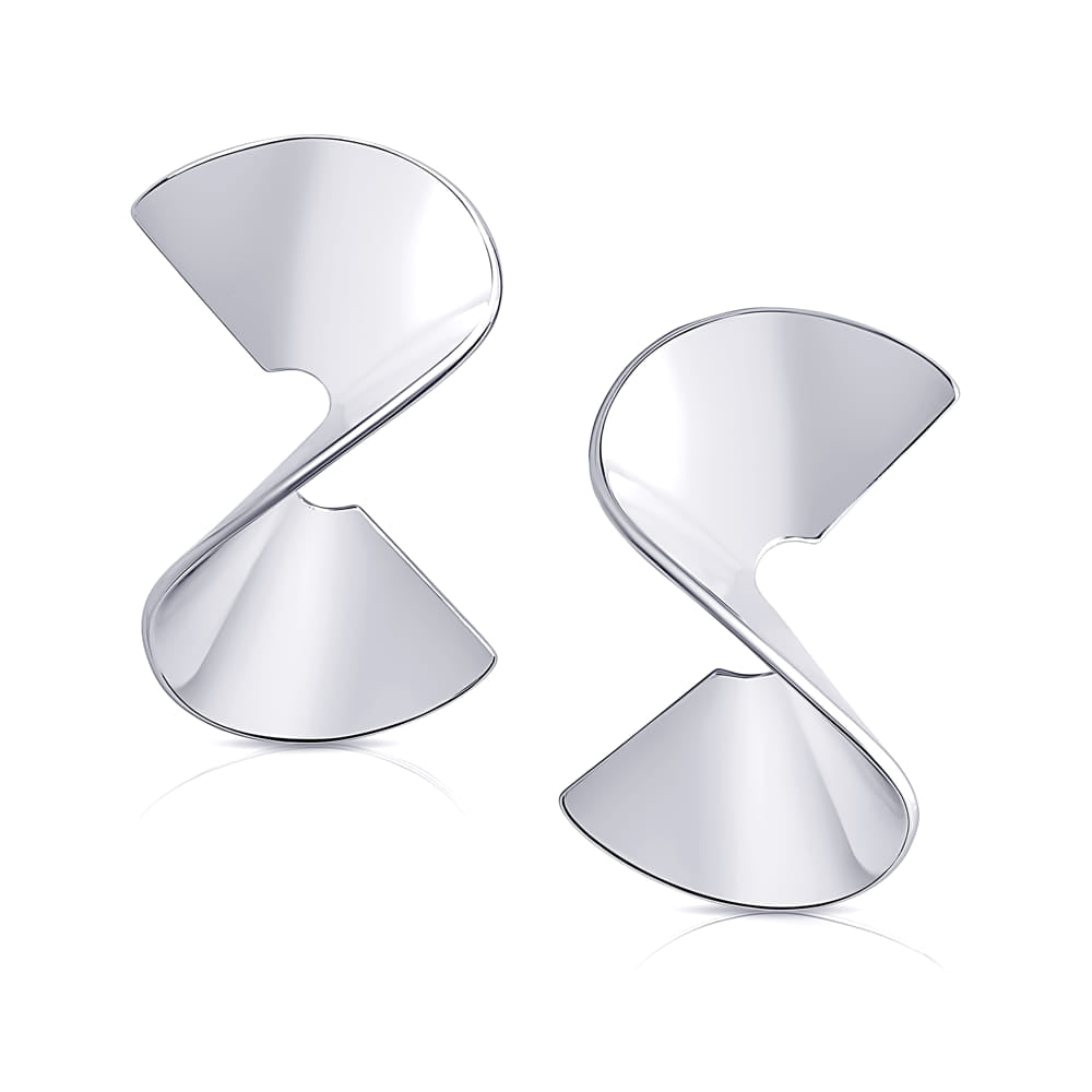 Sculptural Twist Earrings - Silber