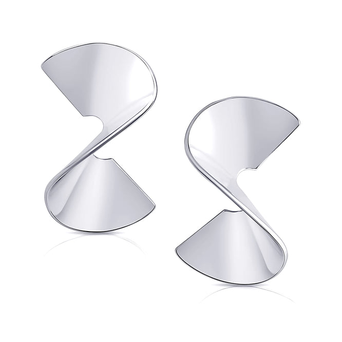 Sculptural Twist Earrings - Silber