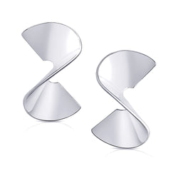 Sculptural Twist Earrings - Silber