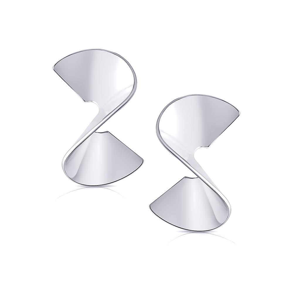 Sculptural Twist Earrings - Silber