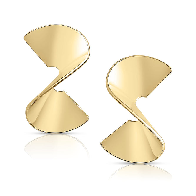 Sculptural Twist Earrings - Gold