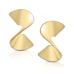Sculptural Twist Earrings - Gold