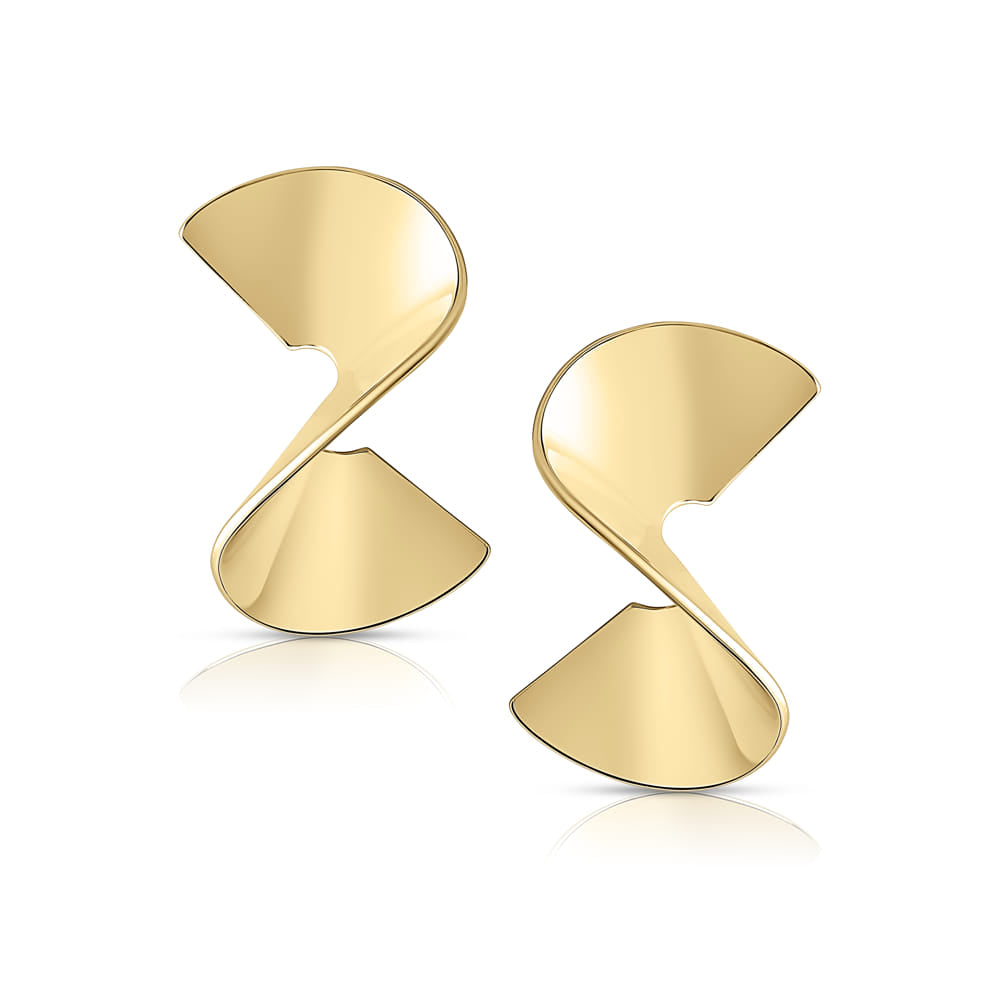Sculptural Twist Earrings - Gold