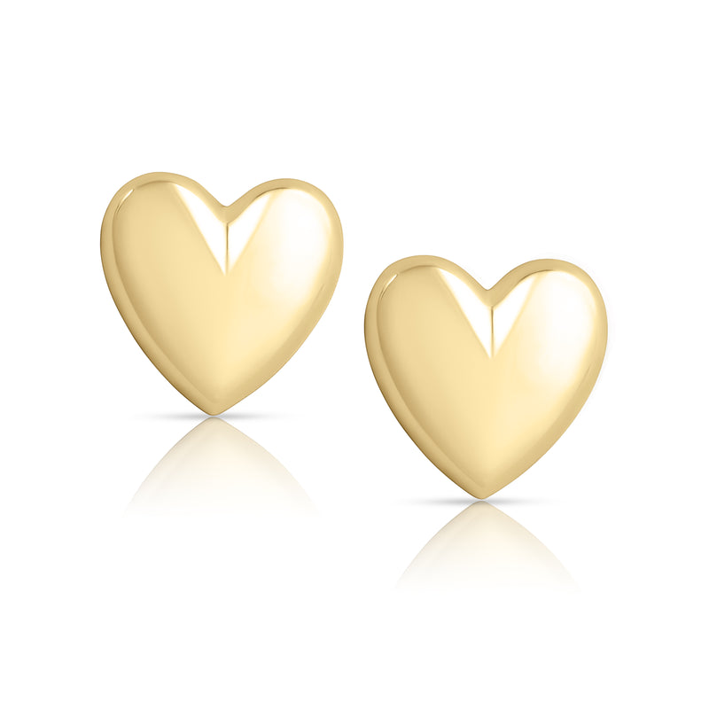 Puffy Heart Oversize Earrings- Gold