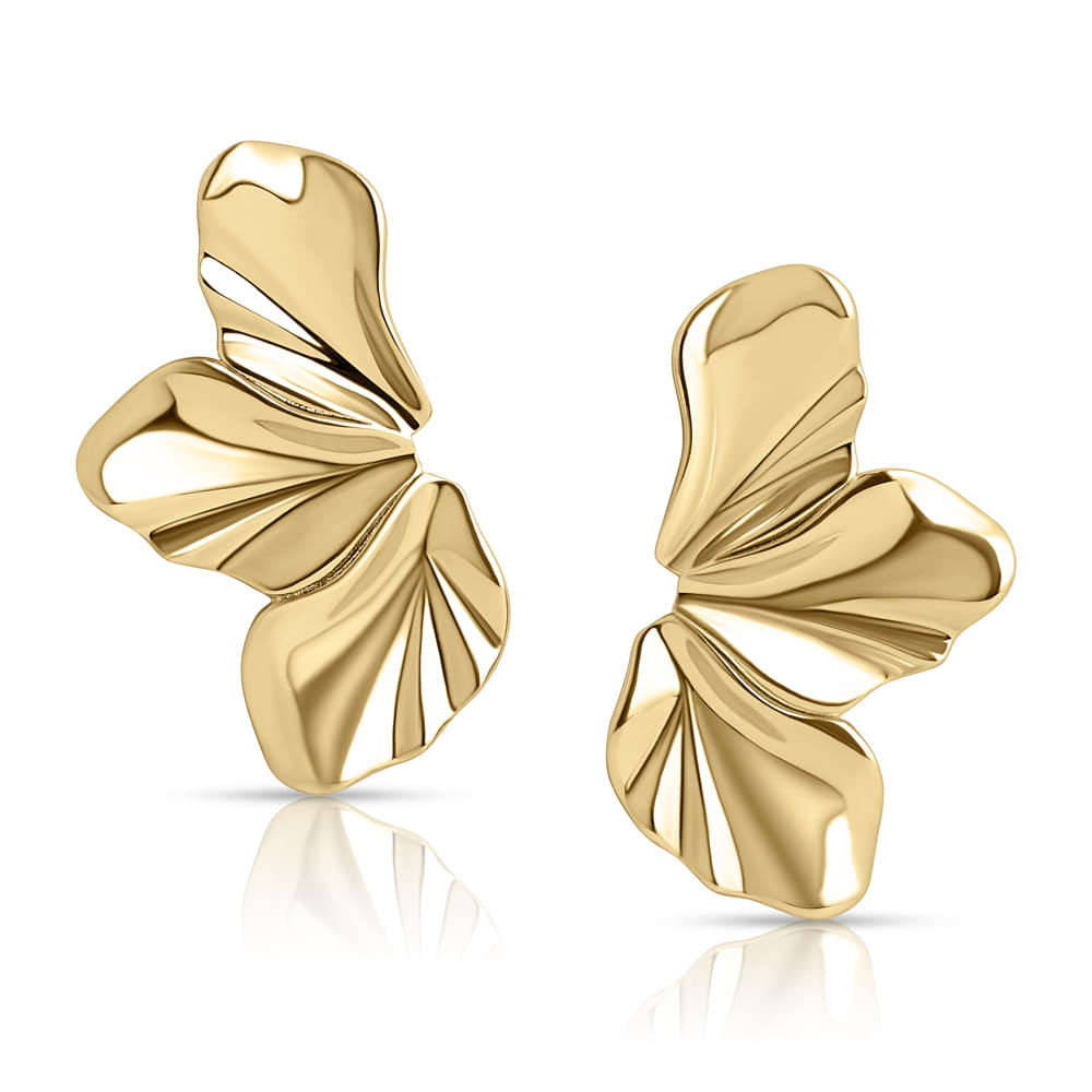 Sculptural Flow Earrings - Gold