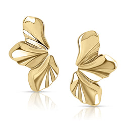 Sculptural Flow Earrings - Gold