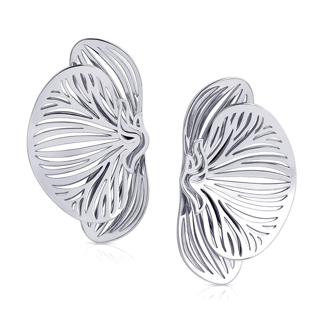 Orchid Oversize Earrings - Silber