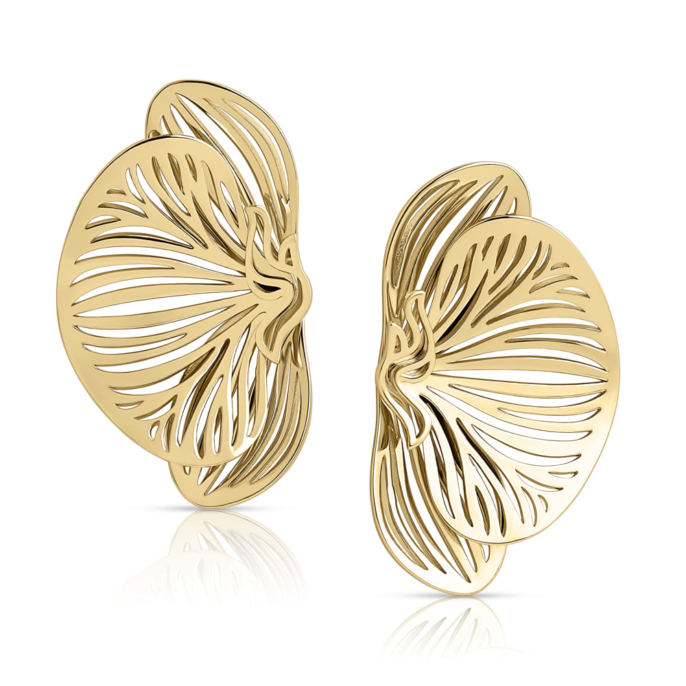 Orchid Oversize Earrings - Gold