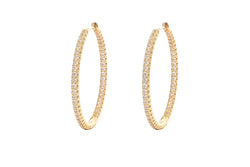 ALEA 2in1 - DIAMOND INSIDE OUTSIDE HOOPS -  14k Gold Vermeil