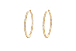 ALEA 2in1 - DIAMOND INSIDE OUTSIDE HOOPS -  14k Gold Vermeil