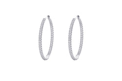 ALEA 2in1 - DIAMOND INSIDE OUTSIDE HOOPS - 925 Silber rhodiniert
