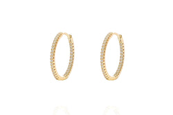 ALEA 2in1 - DIAMOND INSIDE OUTSIDE HOOPS -  14k Gold Vermeil