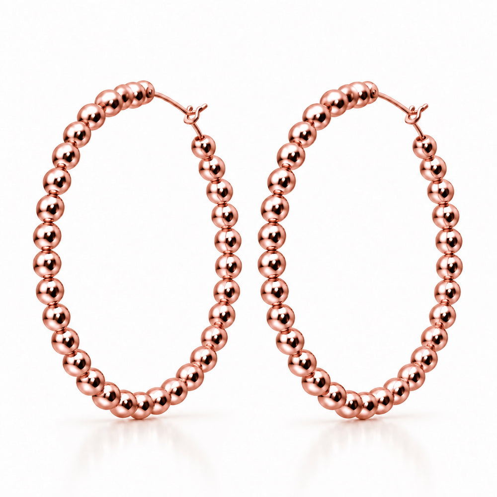 AURA Classic - Creolen mit Kugeln - Gold / Roségold