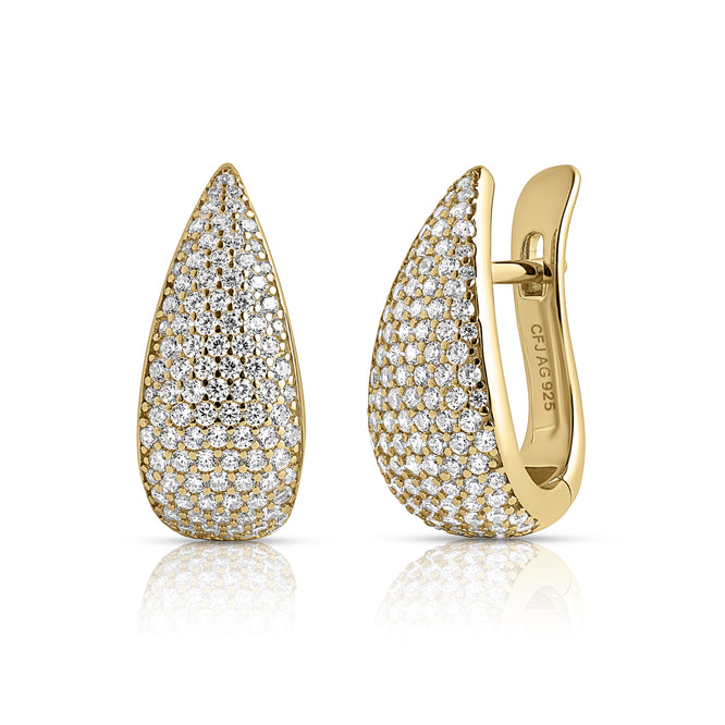 BOLD Pavé DROP Earrings - Gold
