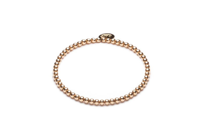 Very fine beaded bracelet  - Kugelarmband - 2.5mm -  Gold