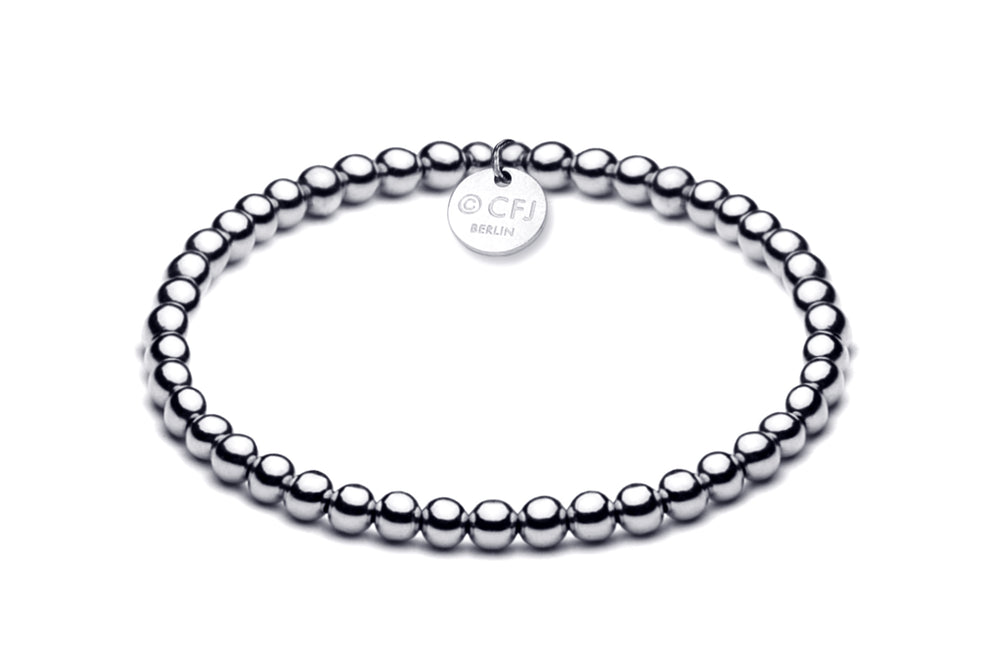 Kugelarmband  4mm - 925Silber / 925 Silber Rhodium