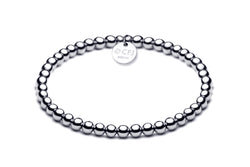 Kugelarmband  4mm - 925Silber / 925 Silber Rhodium