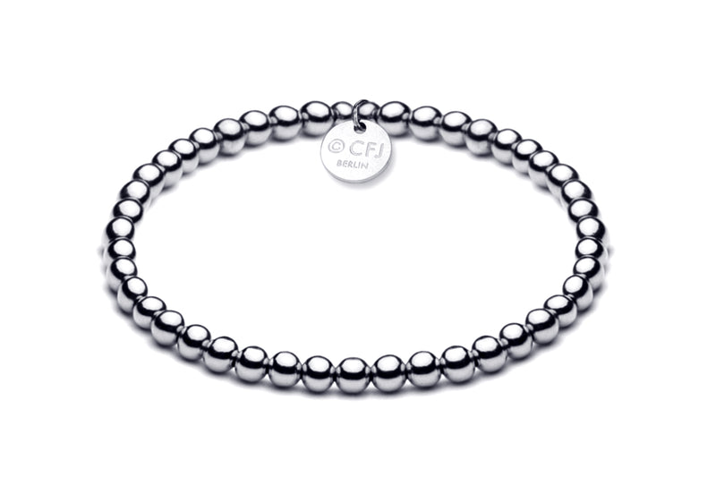 Kugelarmband  4mm - 925Silber / 925 Silber Rhodium