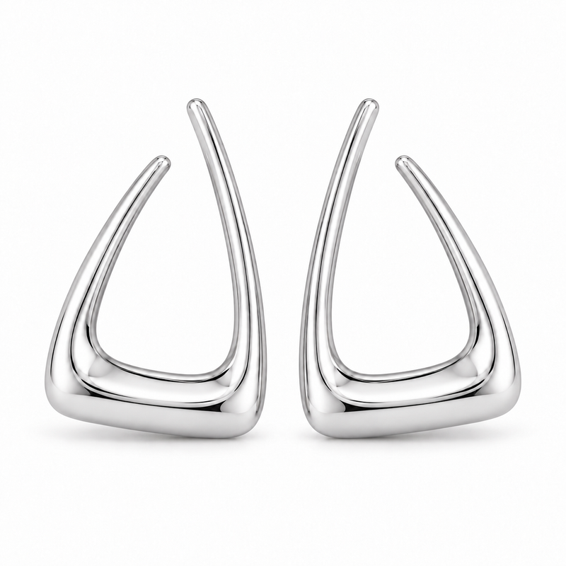 V Motions Earrings - Silber