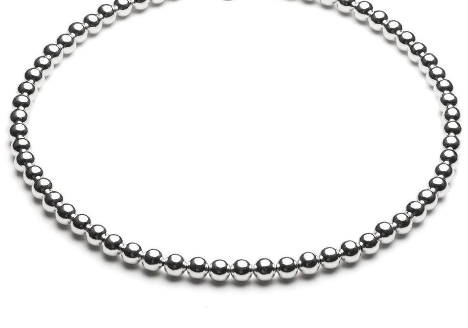 Beaded Necklace  - Kugelkette - 7mm -  Silber