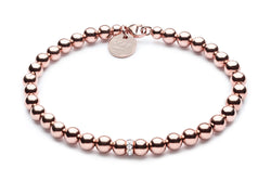 ONE DIAMOND  - 5mm Kugelarmband mit Diamanten -  14k Gold filled / 14k Roségold filled