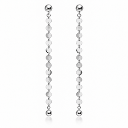 NEVE Earring - Langer Pailletten Ohrhänger - Silber