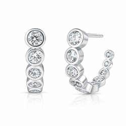 Oseana Diamond Curve Earrings - Silber