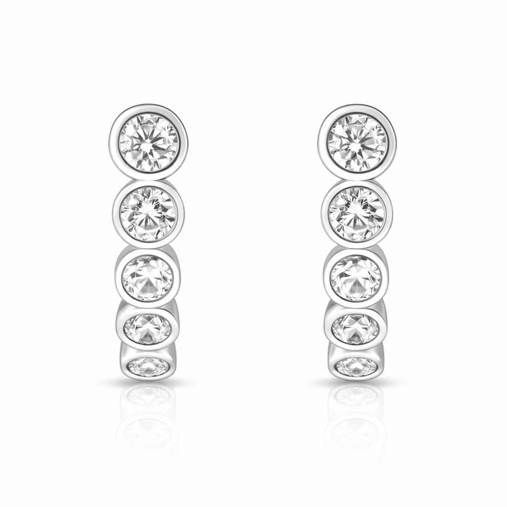 Oseana Diamond Curve Earrings - Silber