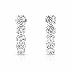 Oseana Diamond Curve Earrings - Silber
