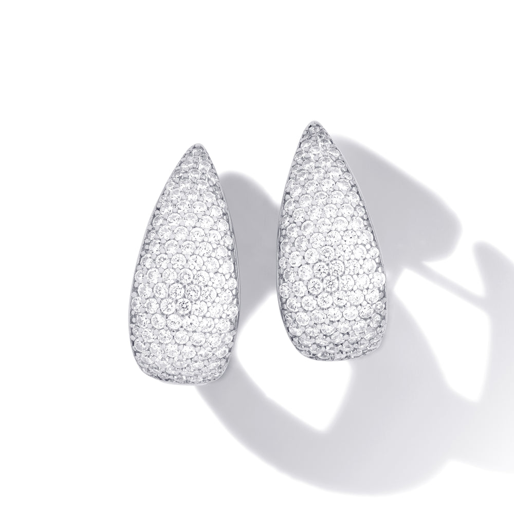 BOLD Pavé DROP Earrings - Silber