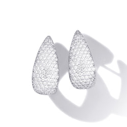 BOLD Pavé DROP Earrings - Silber