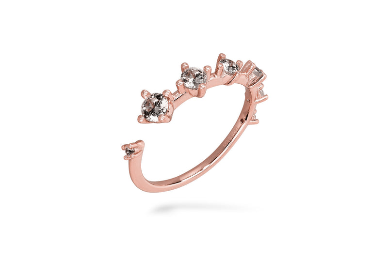 GIZA Diamond Row Twistet  Ring - selbst einstellbar - Roségold