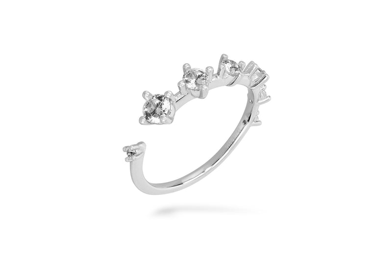 GIZA Diamond Row Twistet  Ring - selbst einstellbar - Silber