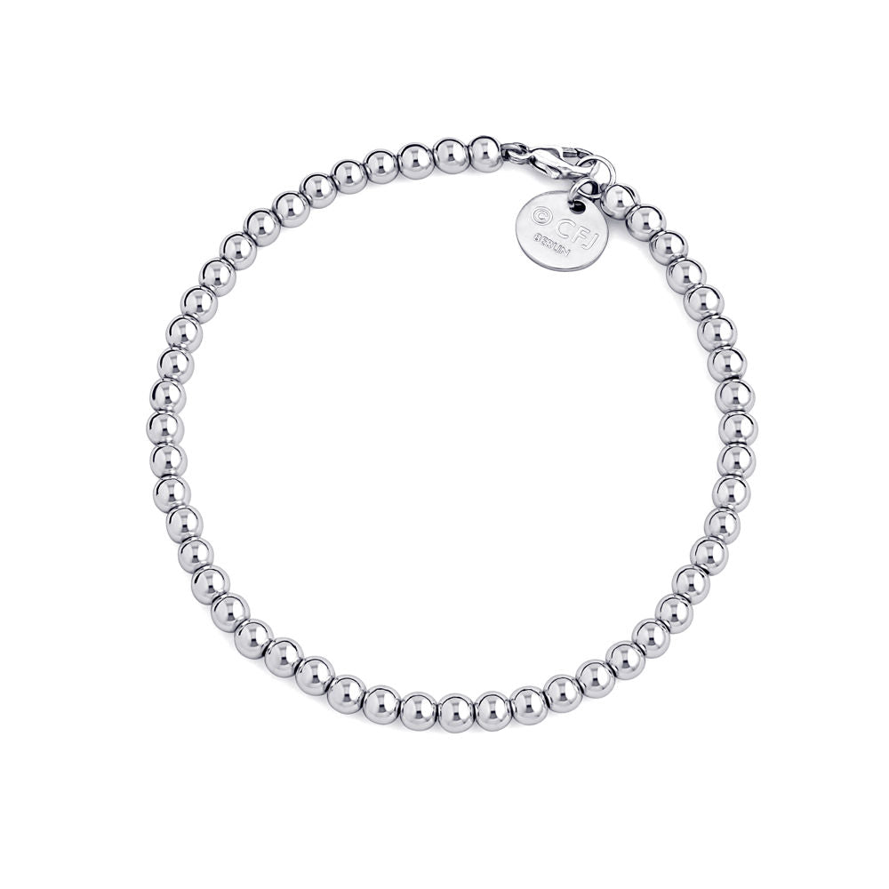 Kugelarmband  4mm - 925Silber / 925 Silber Rhodium