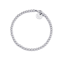Kugelarmband  4mm - 925Silber / 925 Silber Rhodium