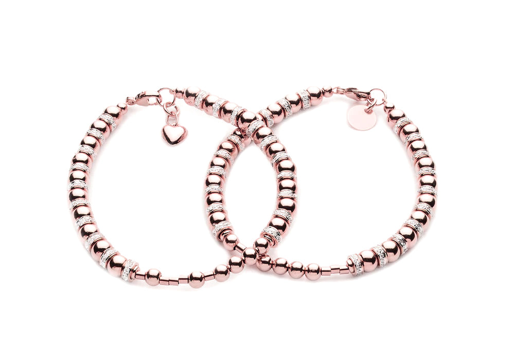 Kugelarmband/ Namensarmband • The MORSE CODE LUXURY • Couple • Roségold