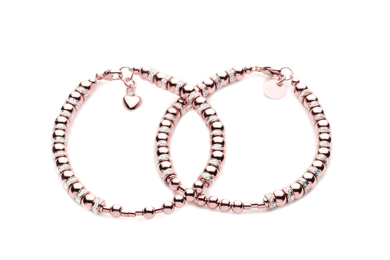 Kugelarmband/ Namensarmband • The MORSE CODE LUXURY • Couple • Roségold