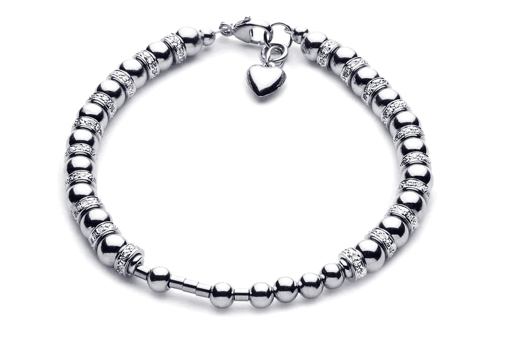 Kugelarmband/ Namensarmband - The MORSE CODE LUXURY - 925 Silber