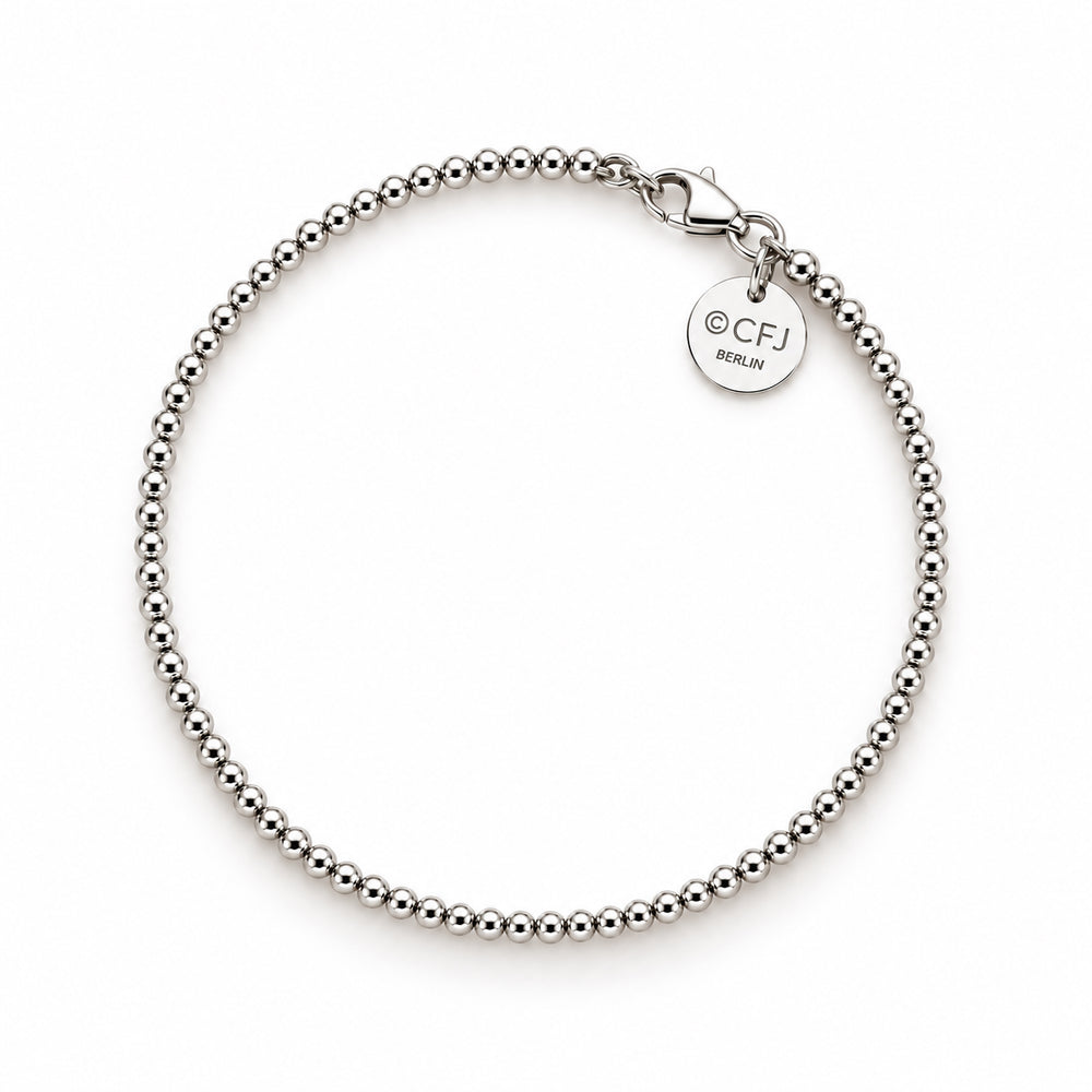 Kugelarmband 2.5mm - 925 Silber /925 Rhodium Silber