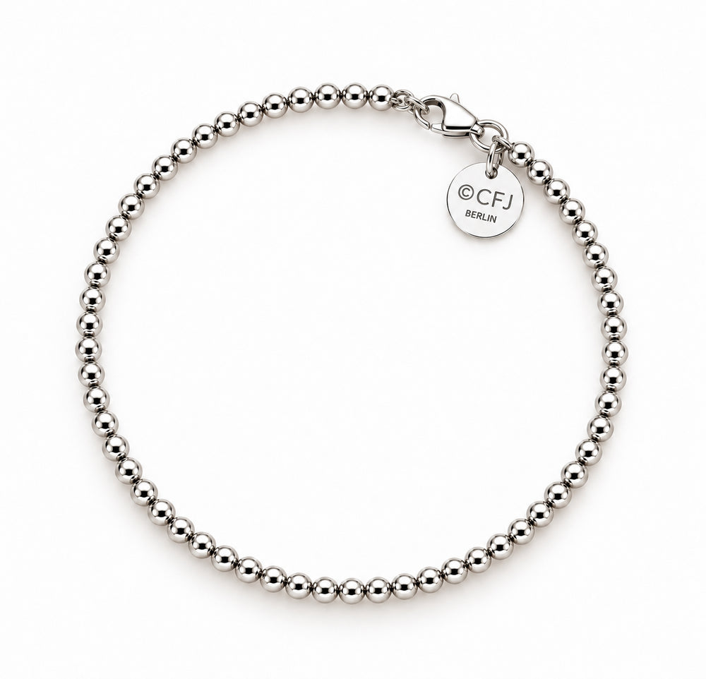 Kugelarmband 3mm - 925 Silber /925 Rhodium Silber